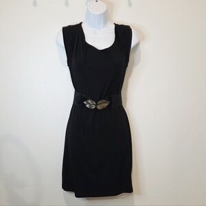 I.N. San Francisco Black Dress with Leaf Belt- Size S
